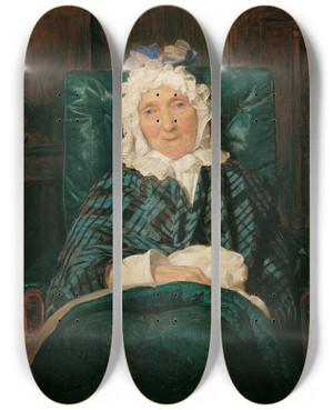 Triptych art skateboard deck of Ferdinand Georg Waldmller Aloisia Eltz Im Lehnstuhl by Ferdinand Georg Waldmuller (1793-1865)