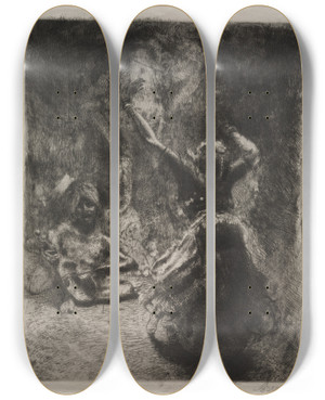 Triptych art skateboard deck of Albert Besnard The Dancer by Albert Besnard (1849-1934)