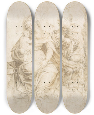 Triptych art skateboard deck of Jan Gossaert The Holy Family_1 by Jan Gossaert (1478-1532) Triptych art skateboard deck of Jan Gossaert The Holy Family_1 by Jan Gossaert (1478-1532)