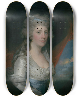 Triptych art skateboard deck of Gilbert Stuart Mrs Joseph Anthony Jr Henrietta Hillegas by Gilbert Stuart (1755-1828)