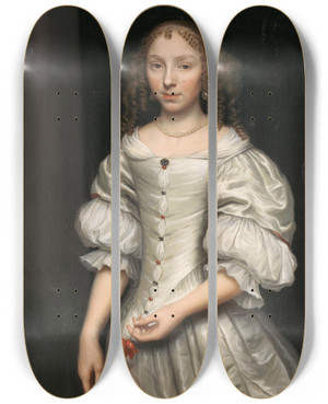 Triptych art skateboard deck of Wallerant Vaillant Portrait Of A Woman by Wallerant Vaillant (1623-1677) Triptych art skateboard deck of Wallerant Vaillant Portrait Of A Woman by Wallerant Vaillant (1623-1677)
