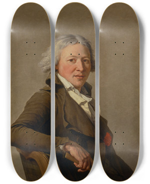 Triptych art skateboard deck of Franoisandr Vincent Portrait Of The Sculptor Roland by Franois-Andr Vincent (1746-1816)