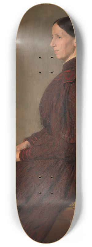 Erik Werenskiold - Portrait of Mrs. Anna Dick 8.25 inch art skate deck