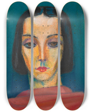 Triptych art skateboard deck of Karl Wiener Portrt Einer Dame by Karl Wiener (1901-1949) Triptych art skateboard deck of Karl Wiener Portrt Einer Dame by Karl Wiener (1901-1949)