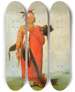 Triptych art skateboard deck of George Catlin Hongskydee Great Chief Son Of The Smoke by George Catlin (1796-1872) Triptych art skateboard deck of George Catlin Hongskydee Great Chief Son Of The Smoke by George Catlin (1796-1872)