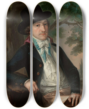 Triptych art skateboard deck of Jzef Rejchan Portrait Of Wojciech Bogusawski by Jozef Rejchan (1762-1818)