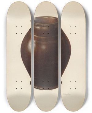Triptych art skateboard deck of Nicholas Amantea Jar_4 by Nicholas Amantea (1900-1978)
