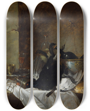 Triptych art skateboard deck of Pehr Hillestrm Still Life_1 by Pehr Hillestrom (1732-1816) Triptych art skateboard deck of Pehr Hillestrm Still Life_1 by Pehr Hillestrom (1732-1816)