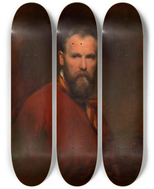 Triptych art skateboard deck of Friedrich Von Amerling Selbstbildnis Friedrich Von Amerling_2 by Friedrich Von Amerling (1803-1887)