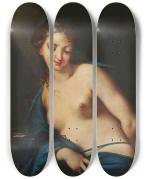 Triptych art skateboard deck of Antonio Bellucci Sainte Ursule by Antonio Bellucci (1654-1726)