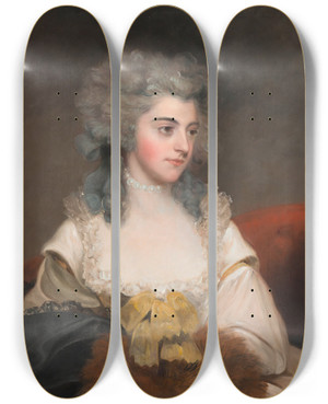 Triptych art skateboard deck of John Hoppner Susannah Edith Lady Rowley by John Hoppner (1758-1810)