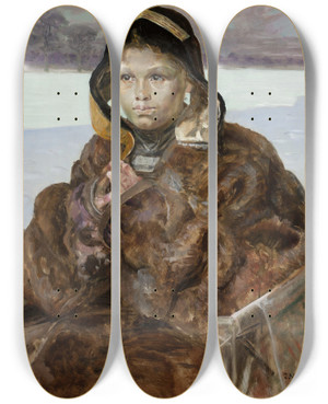 Triptych art skateboard deck of Jacek Malczewski Ellenai_2 by Jacek Malczewski (1854-1929)