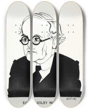 Triptych art skateboard deck of Wooding Sir Kingsley Wood by Wooding (20-)