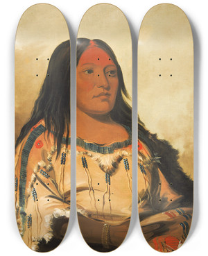 Triptych art skateboard deck of George Catlin Eehnskim Crystal Stone Wife Of The Chief by George Catlin (1796-1872) Triptych art skateboard deck of George Catlin Eehnskim Crystal Stone Wife Of The Chief by George Catlin (1796-1872)
