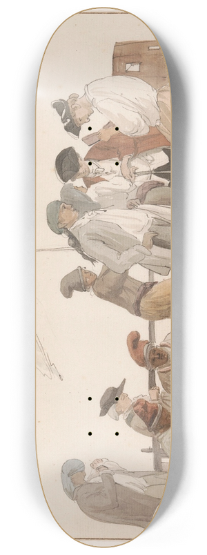 Abraham-Louis-Rodolphe Ducros - Gezelschap aan boord van schip lHeureuse Marianne 8.25 inch art skate deck Abraham-Louis-Rodolphe Ducros - Gezelschap aan boord van schip lHeureuse Marianne 8.25 inch art skate deck