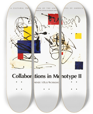 Triptych art skateboard deck of Us Information Agency Collaborations In Monotype Ii Garner Tullis Workshop by U S Information Agency (1953-1999)