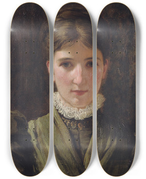 Triptych art skateboard deck of Charles Edward Perugini Sophie Grey by Charles Edward Perugini (1839-1918)