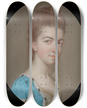 Triptych art skateboard deck of John Smart Portrait Of A Lady by John Smart (1741-1811)