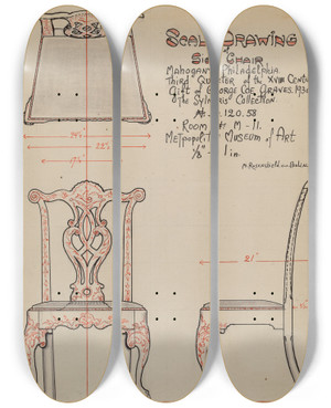 Triptych art skateboard deck of M Rosenshieldvonpaulin Side Chair_2 by M. Rosenshield-von-Paulin Triptych art skateboard deck of M Rosenshieldvonpaulin Side Chair_2 by M. Rosenshield-von-Paulin