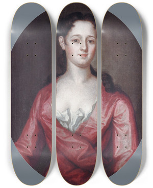 Triptych art skateboard deck of John Smibert Hannah Pemberton by John Smibert (1688-1751)