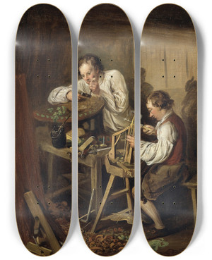 Triptych art skateboard deck of Elias Martin The Ebonists by Elias Martin (1739-1818)