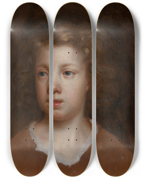 Triptych art skateboard deck of Mary Beale Bartholomew Beale by Mary Beale (1633-1699)