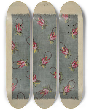 Triptych art skateboard deck of Grace Halpin Calico_1 by Grace Halpin