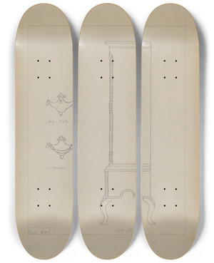 Triptych art skateboard deck of Frederick Jackson Highboy_1 by Frederick Jackson