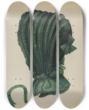 Triptych art skateboard deck of Edna C Rex Calash by Edna C Rex (1893-1972)