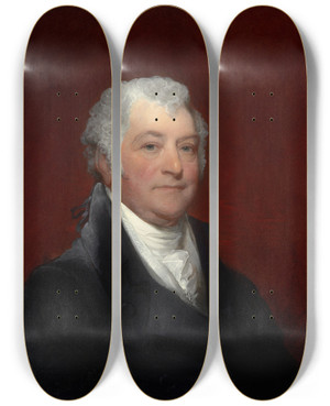 Triptych art skateboard deck of Gilbert Stuart Joseph Coolidge by Gilbert Stuart (1755-1828)
