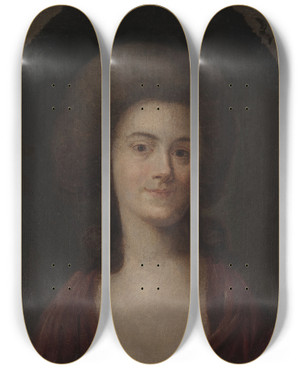 Triptych art skateboard deck of Mateusz Tokarski Portrait Of Maria Wyewska Ne Tremon by Mateusz Tokarski (1747-1807)
