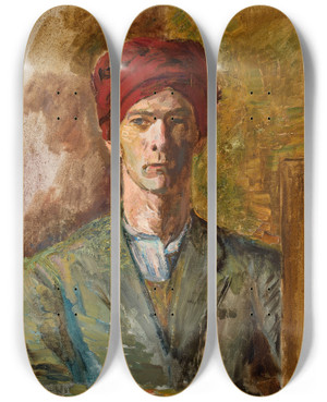 Triptych art skateboard deck of Zygmunt Waliszewski Selfportrait In A Turban by Zygmunt Waliszewski (1897-1936) Triptych art skateboard deck of Zygmunt Waliszewski Selfportrait In A Turban by Zygmunt Waliszewski (1897-1936)