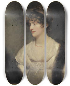 Triptych art skateboard deck of John Hoppner Portrait Of Jane Frere Lady Orde by John Hoppner (1758-1810)