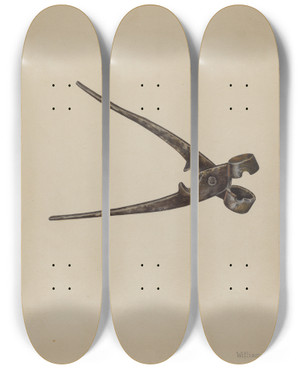 Triptych art skateboard deck of William Frank Bullet Mold_1 by William Frank