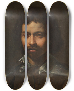 Triptych art skateboard deck of Follower Of Simon Vouet Portrait Of The Artist by Follower Of Simon Vouet (1590-1649)