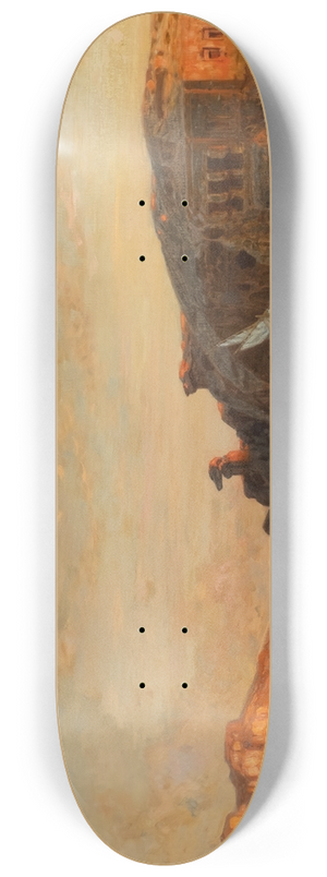 Ernest Karl Eugen Koerner - Evening in Egypt by the Nile at Gebel es-Silsila 8.25 inch art skate deck