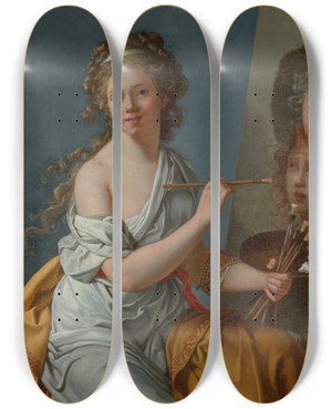 Triptych art skateboard deck of Marie Guilhelmine Benoist Selfportrait by Marie Guilhelmine Benoist