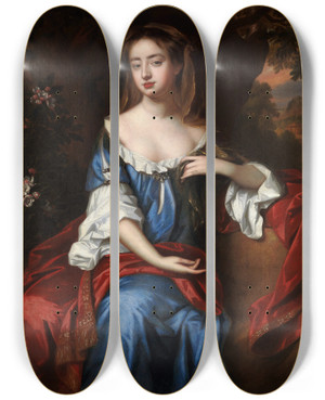 Triptych art skateboard deck of Willem Wissing Portrait Of A Woman by Willem Wissing (1656-1687)