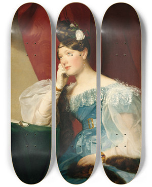Triptych art skateboard deck of Friedrich Von Amerling Countess Julie Von Woyna by Friedrich Von Amerling (1803-1887)