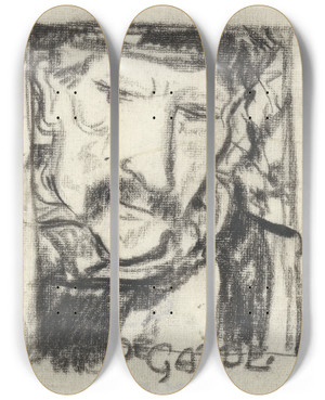 Triptych art skateboard deck of Richard Nicolas Roland Holst De Garde by Richard Nicolaus Roland Holst (1868-1938)