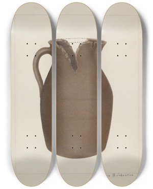 Triptych art skateboard deck of Annie B Johnston Stoneware Jar_8 by Annie B Johnston (20-)