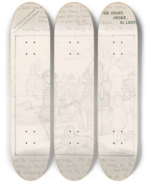 Triptych art skateboard deck of William Orpen The Vere Foster Family Sir Augustus 18731947 Lady Charlotte Philippa Marion Ne Ffolkes D1938 Philippa Eugenie 18981962 And Dorothy Elizabeth B1903 Now Mrs May by William Orpen (1878-1931)
