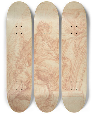 Triptych art skateboard deck of Carlo Maratti Seated Allegorical Figure Of Divine Wisdom by Carlo Maratti (1625-1713) Triptych art skateboard deck of Carlo Maratti Seated Allegorical Figure Of Divine Wisdom by Carlo Maratti (1625-1713)
