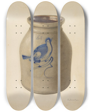 Triptych art skateboard deck of Nicholas Amantea Jar_5 by Nicholas Amantea (1900-1978)