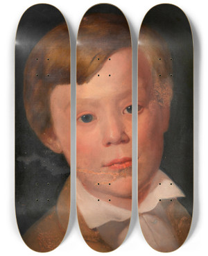 Triptych art skateboard deck of Johann Erlinger Moritz Staub Als Knabe Universittsprofessor Der Botanik by Johann Erlinger (1786-1848)