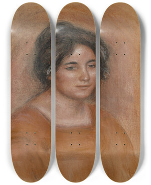 Triptych art skateboard deck of Pierreauguste Renoir Gabrielle by Pierre-Auguste Renoir (1841-1919)