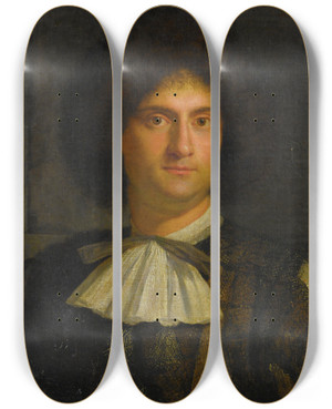 Triptych art skateboard deck of Girolamo Forabosco Portrait Of A Man by Girolamo Forabosco (1605-1679)