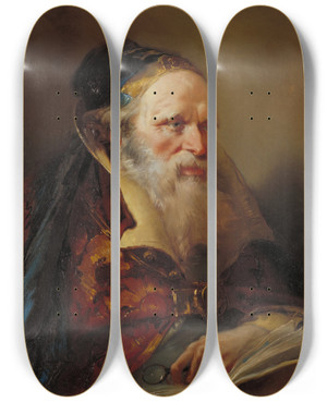 Triptych art skateboard deck of Giovanni Domenico Tiepolo Head Of A Philosopher_2 by Giovanni Domenico Tiepolo (1727-1804) Triptych art skateboard deck of Giovanni Domenico Tiepolo Head Of A Philosopher_2 by Giovanni Domenico Tiepolo (1727-1804)
