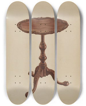 Triptych art skateboard deck of Lorenz Rothkranz Tripod Stand by Lorenz Rothkranz