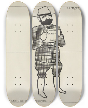 Triptych art skateboard deck of Carlo De Fornaro Mortals Immortals Pl67 by Carlo de Fornaro (1872-1949)